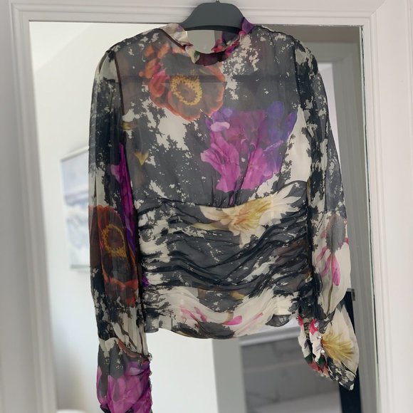 Enchanting Sheer Blouse by TULEH with Ethereal Abstract Print - Picture 6 of 12